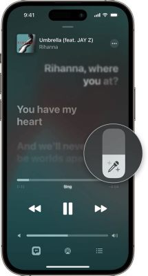 how to show lyrics on apple music iphone